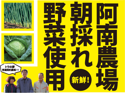 阿南農場朝採れ野菜使用
